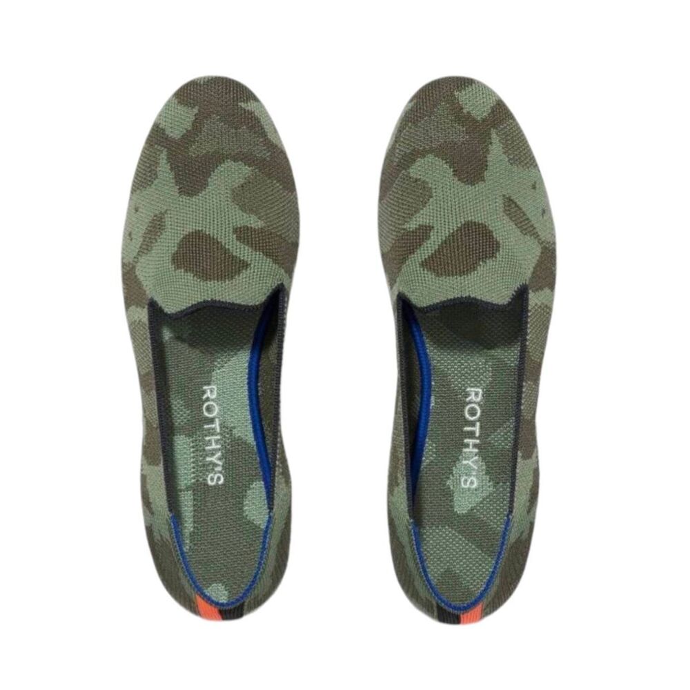 Rothy's Camo Green & Olive Knit Flats